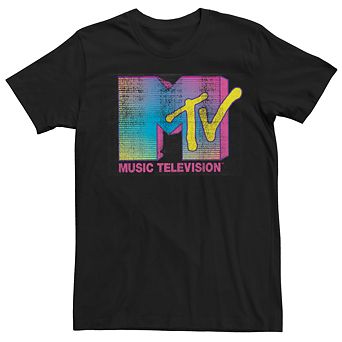 Men's MTV Distressed Neon Fade Logo Tee