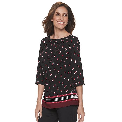 Women's Croft & Barrow® Print Boatneck Top