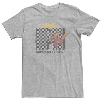 Men's MTV Faded Checkered Logo Short Sleeve Tee
