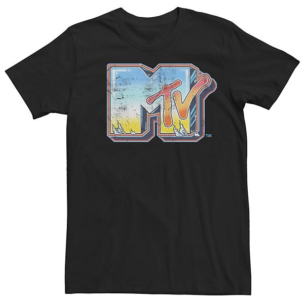 Men's MTV Vintage Airbrushed Smoking Logo Short Sleeve Tee