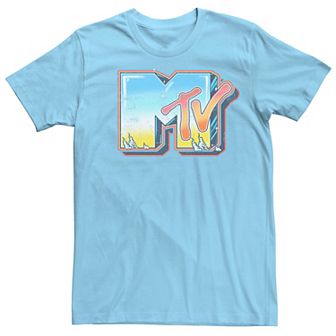 Men's MTV Vintage Airbrushed Smoking Logo Short Sleeve Tee