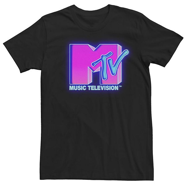 Men's MTV Pink Neon Light Logo Short Sleeve Tee