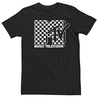 Men's MTV Black And White Checkered Logo Tee