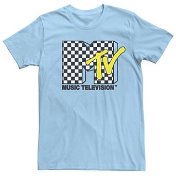 Men's MTV Black And White Checkered Logo Tee