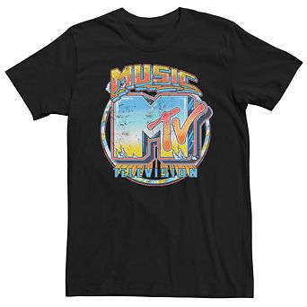 Men's MTV Distressed Air Brushed Music Television Logo Tee
