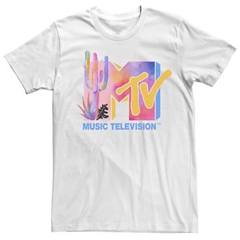Men's MTV Neon Water Color Cactus Short Sleeve Tee