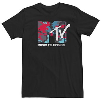 Men's MTV Multi-Colored Camouflage Logo Short Sleeve Tee