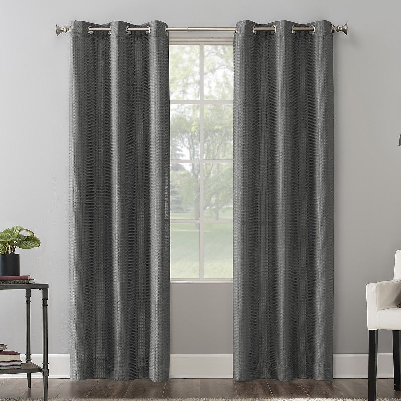The Big One 2-pack Raiden Solid Grommet Window Curtain Set, Med Grey, 40X63