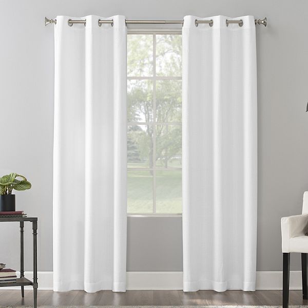2 Pack Raiden Solid Grommet Decorative, All In One Window Curtain Sets