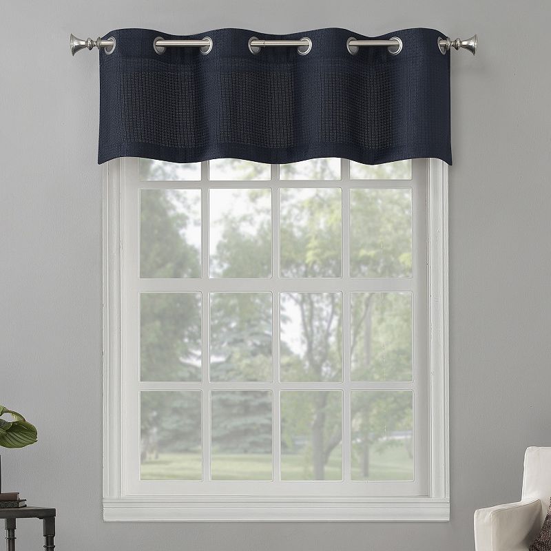 The Big One Raiden Solid Grommet Curtain Valance, Blue, 54X17