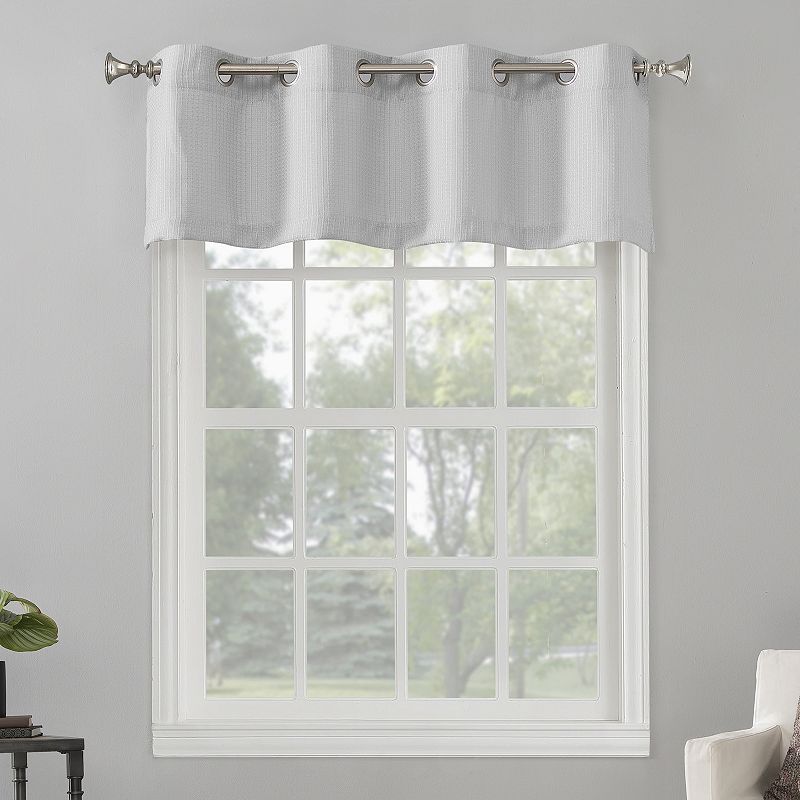 The Big One Raiden Solid Grommet Curtain Valance, Silver, 54X17