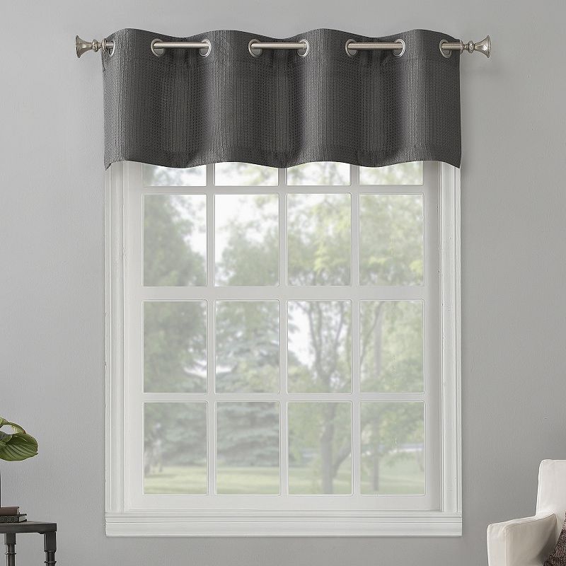 The Big One Raiden Solid Grommet Curtain Valance, Med Grey, 54X17