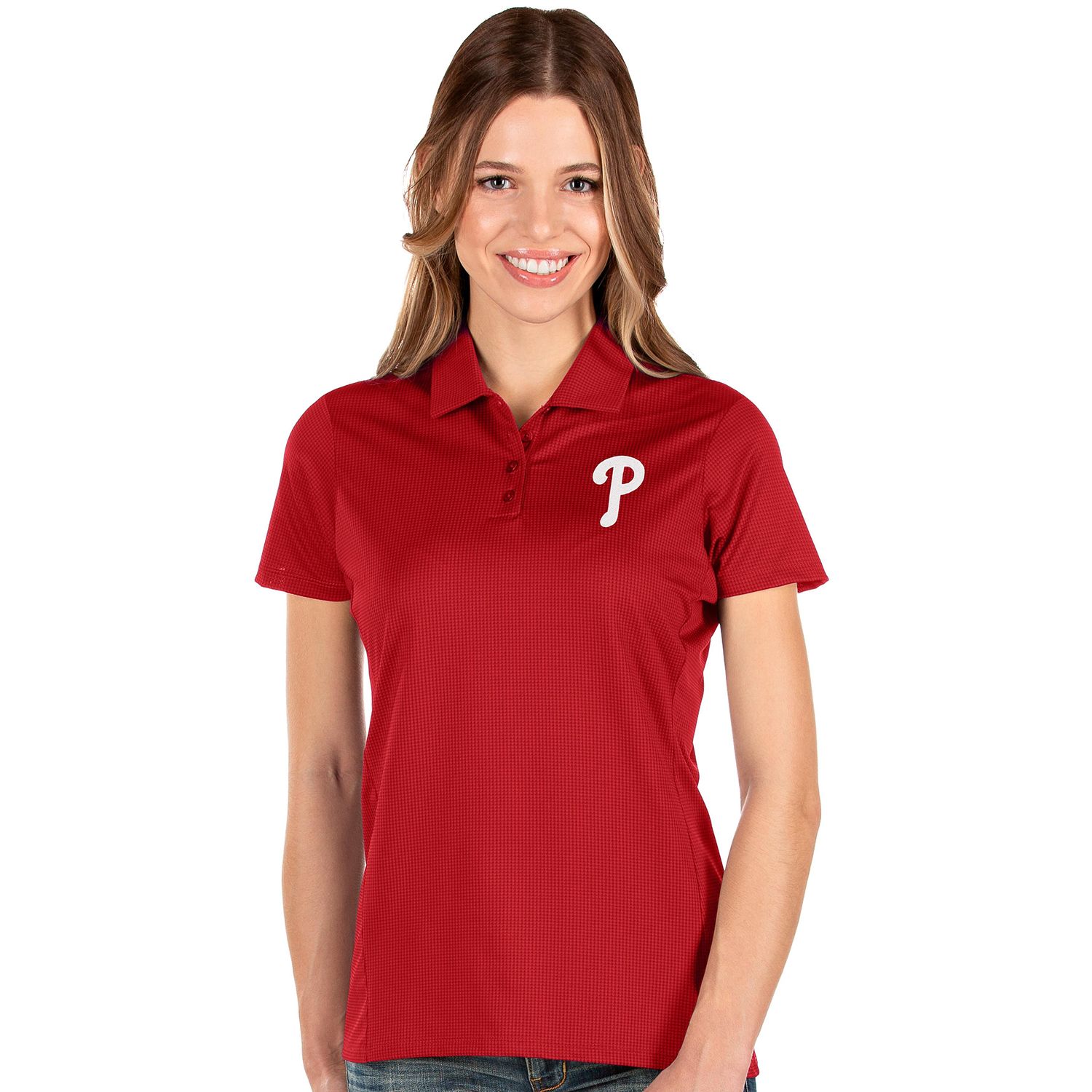 red polo shirt womens outfit