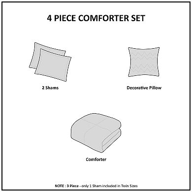 Mi Zone Phoebe Metallic Printed Reversible Comforter Set