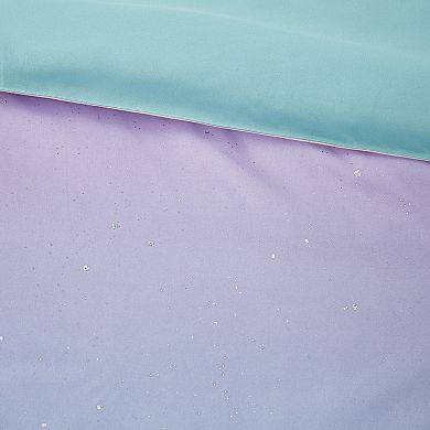Intelligent Design Sparkle Metallic Glitter Printed Reversible Duvet Cover Set