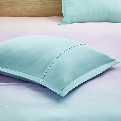 Mi Zone Sparkle Metallic Glitter Printed Reversible Duvet Cover Set