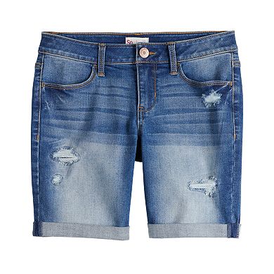 Girls 4-18 & Plus Size SO® Cuffed Bermuda Jean Shorts