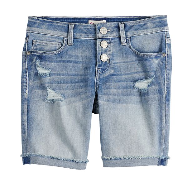 Girls 4-18 & Plus Size Distressed Bermuda Shorts