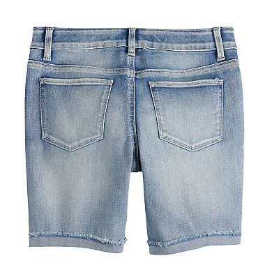 Girls 4-18 & Plus Size SO® Distressed Bermuda Jean Shorts