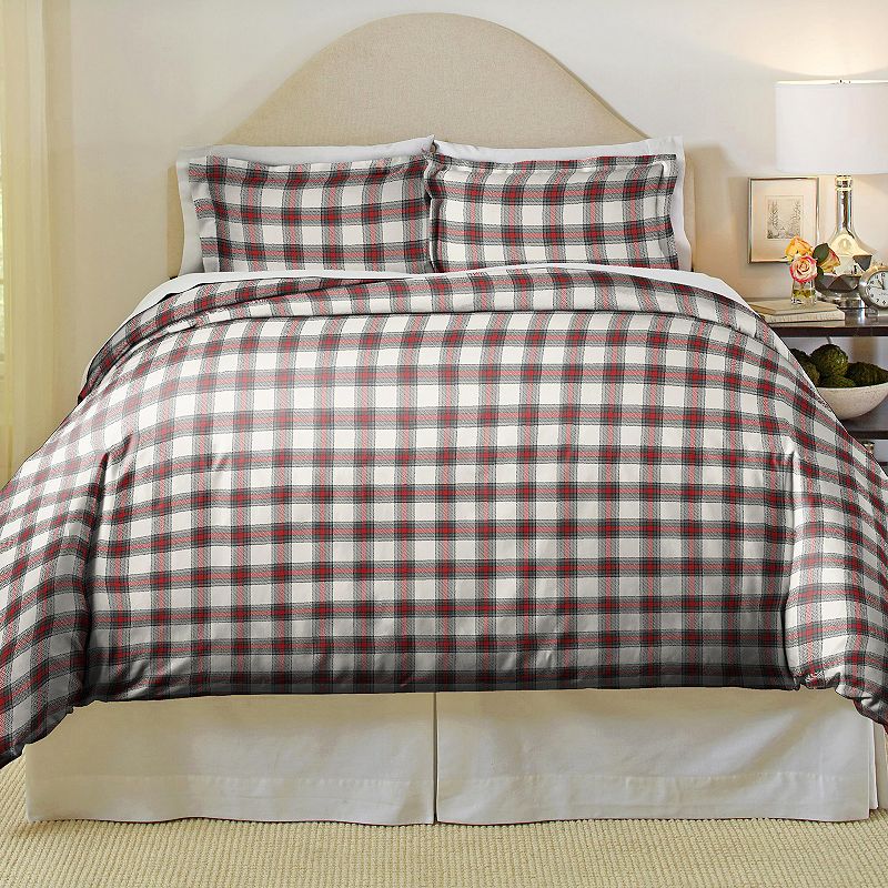 Pointhaven Manchester Cotton Flannel Duvet Set, Multicolor, Full/Queen