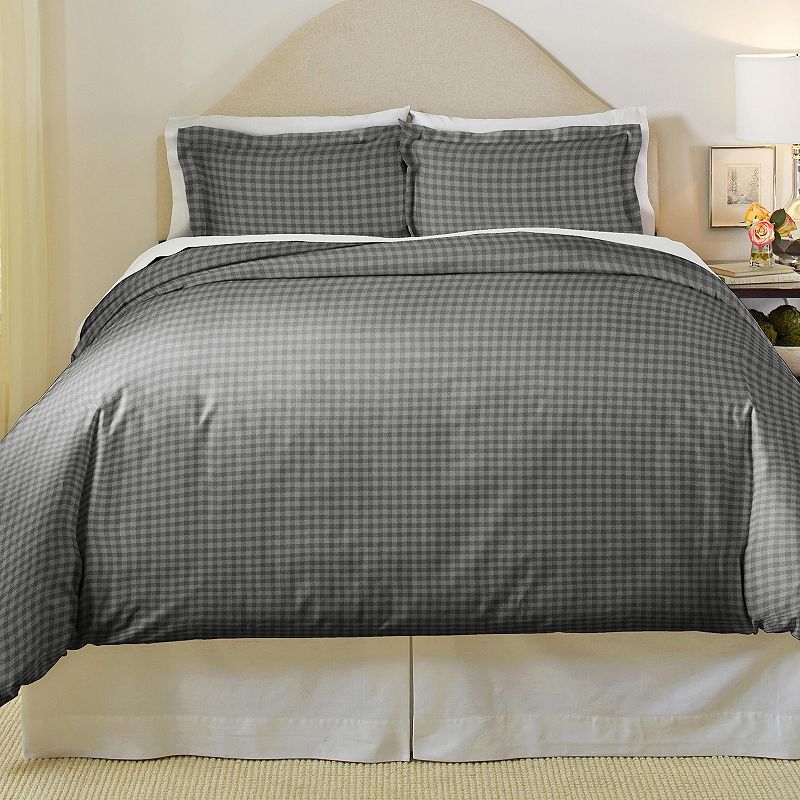 Pointhaven Farmhouse Cotton Flannel Duvet Cover Set, Multicolor, Full/Queen