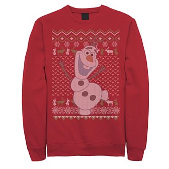 Men's Frozen Olaf Ugly Christmas Sweater Fleece