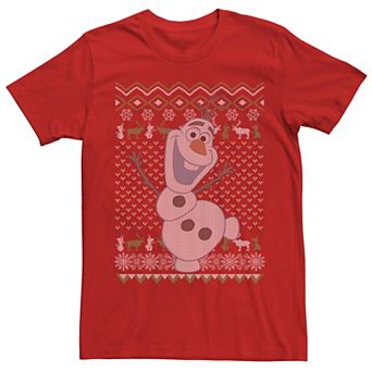 Men's Frozen Olaf Ugly Christmas Sweater Short Sleeve Tee