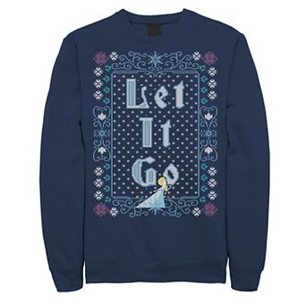 Men's Frozen Elsa Let It Go Ugly Christmas Sweater Fleece