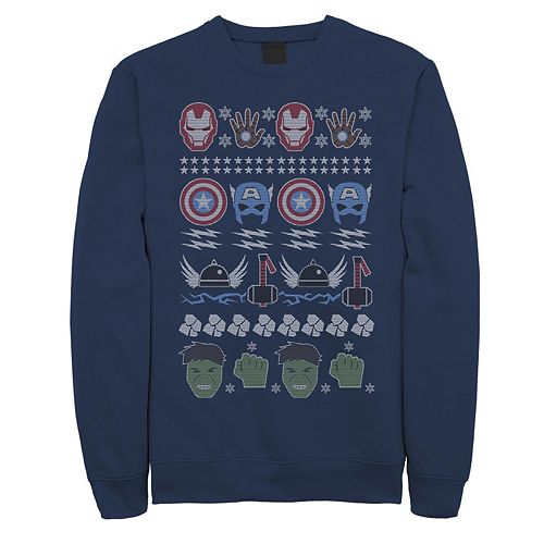 Men's Marvel Avengers Ugly Christmas Sweater Fleece