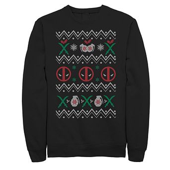 Men's Marvel Deadpool Ugly Christmas Sweater Stack Fleece