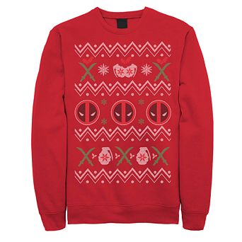 Men's Marvel Deadpool Ugly Christmas Sweater Stack Fleece