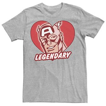 Men's Marvel Captain America Legendary Heart Short Sleeve Tee