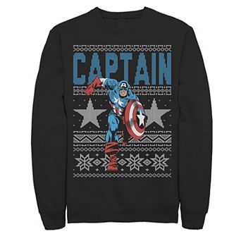Men's Marvel Captain America Ugly Christmas Sweater Fleece