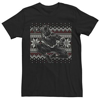 Men's Marvel Black Panther Jump Ugly Christmas Short Sleeve Tee