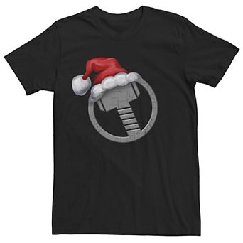 Men's Marvel Thor Symbol Santa Hat Short Sleeve Tee