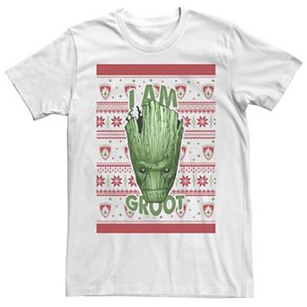 Men's Marvel Groot Ugly Christmas Sweater Short Sleeve Tee