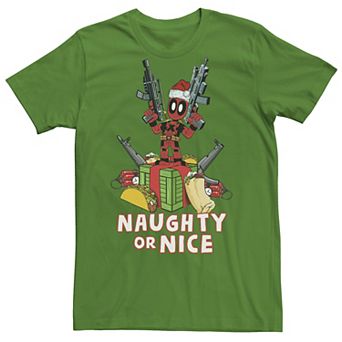 Men's Marvel Deadpool Naughty Or Nice Short Sleeve Tee