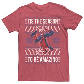 Men's Marvel Spider-Man Season To Be Amazing Ugly Sweater Tee