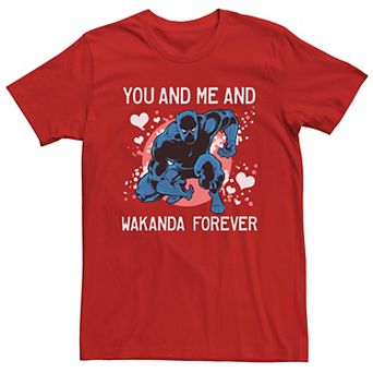 Men's Marvel Black Panther You & Me & Wakanda Forever Valentine Tee