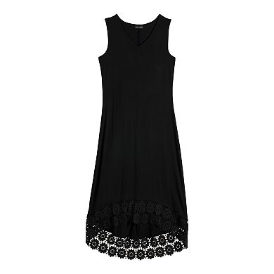 Women's Nina Leonard Crochet-Hem Midi Dress