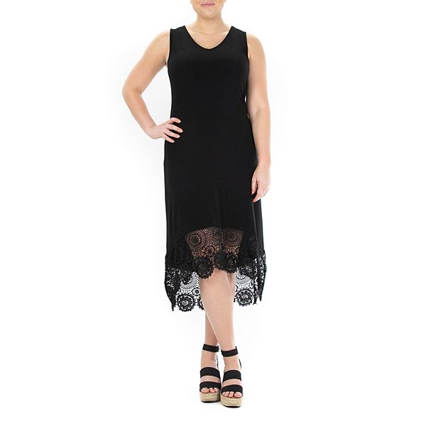 Women's Nina Leonard Crochet-Hem Midi Dress