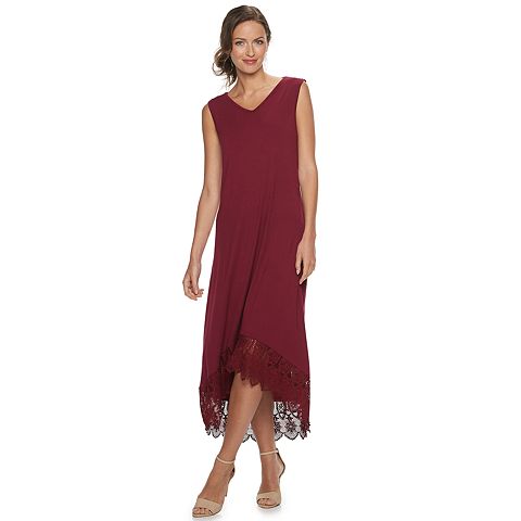Женские платья Nina Leonard Women's Nina Leonard Crochet-Hem Midi Dress