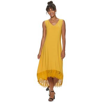 Women's Nina Leonard Crochet-Hem Midi Dress