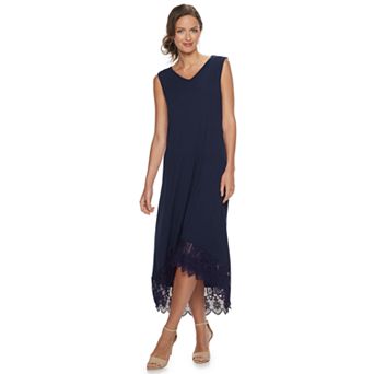 Women's Nina Leonard Crochet-Hem Midi Dress