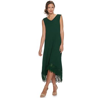 Women's Nina Leonard Crochet-Hem Midi Dress