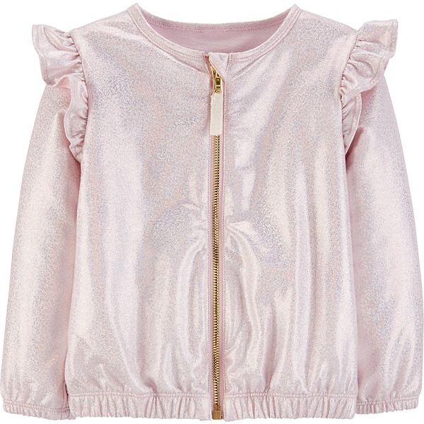 Baby Girl Carter S Sparkly Zip Up Bomber Jacket