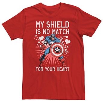 Men's Marvel Captain America My Shield Is No Match For Your Heart Tee