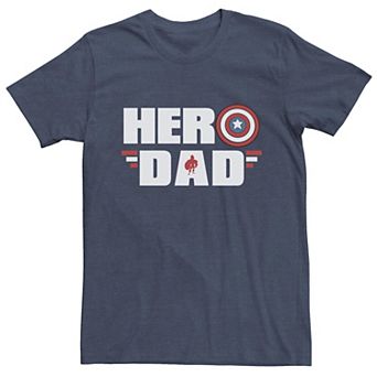 Men's Marvel Hero Dad Captain America Shield Tee