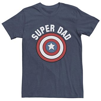 Men's Marvel Super Dad Captain America Shield Logo Tee