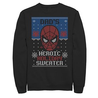 Men's Marvel Spider-Man Dad's Heroic Holiday Sweater Fleece